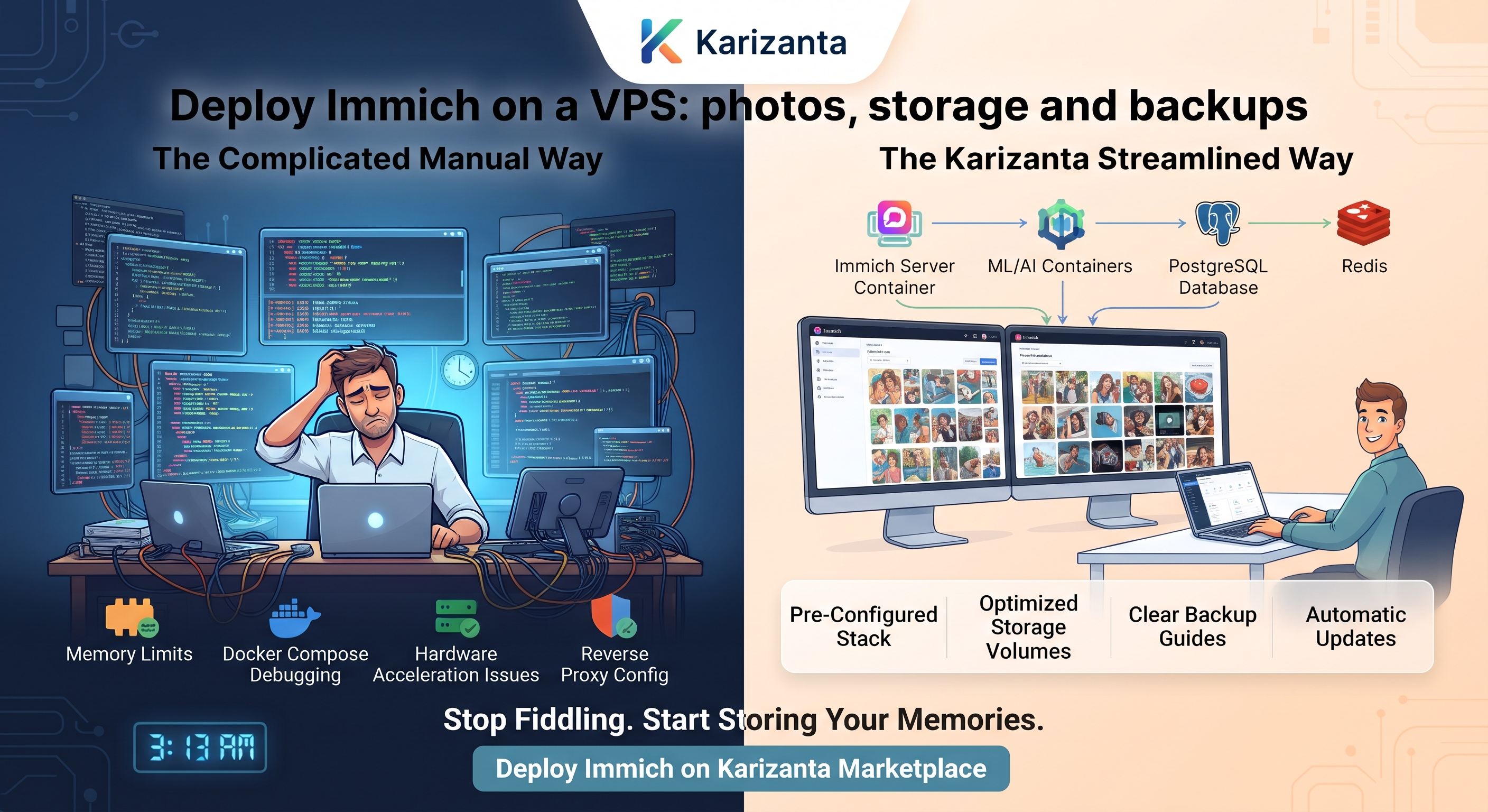 Deploy Immich on a VPS: photos, storage and backups
